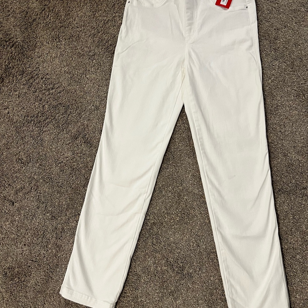 Spanx straight leg jeans, medium white, long